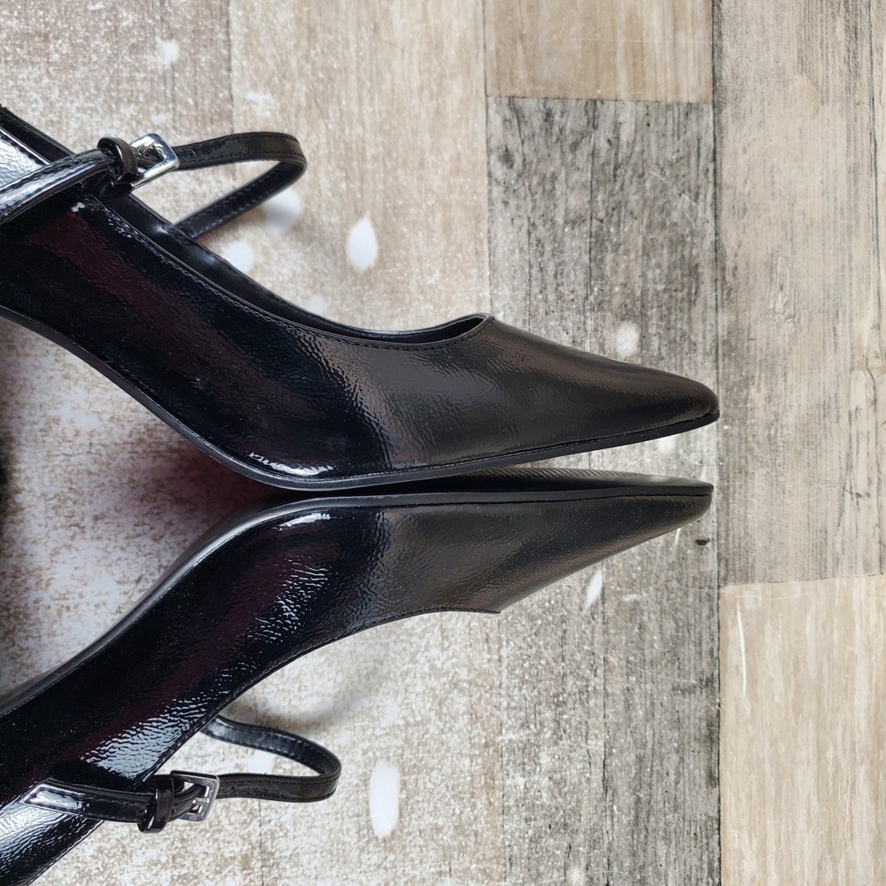 Steve Madden Arlee Womens Pumps Sz 9.5 M Black Leather Pointed Toe Block Heel - Picture 9 of 12